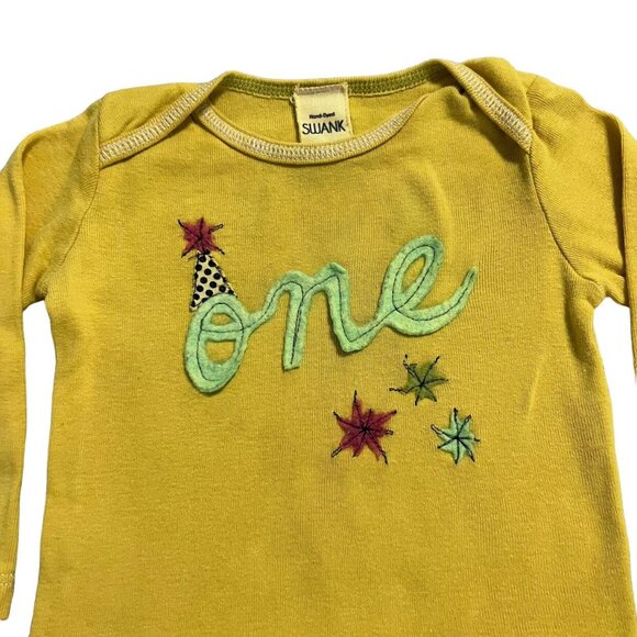 Swanky Shank 9m Small Shop Handmade 1st Birthday Bodysuit - Picture 2 of 6